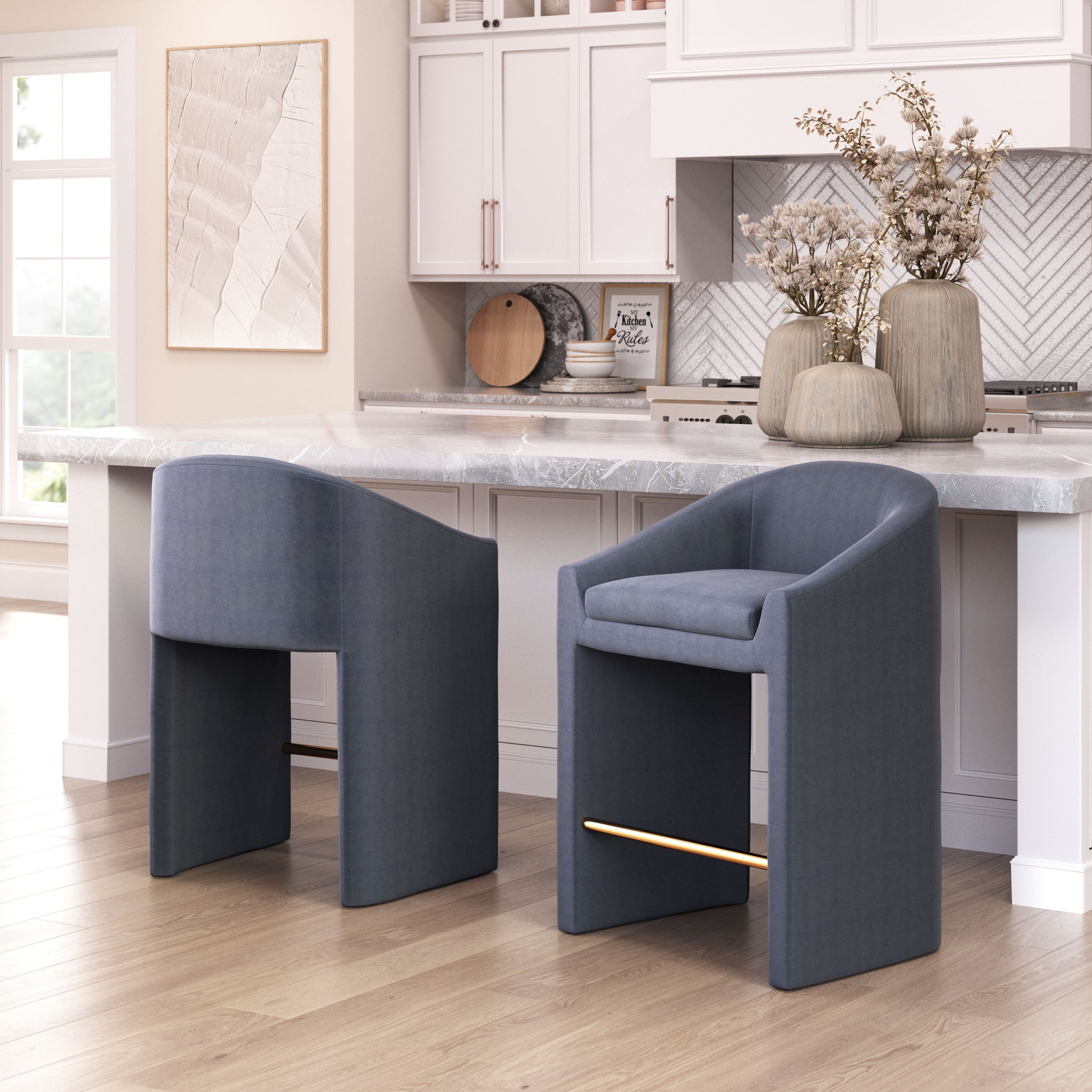 Emas Counter Stool Midnight Gray - Disselt Designs