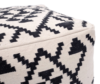 Lizardo Ottoman Beige & Black - Disselt Designs