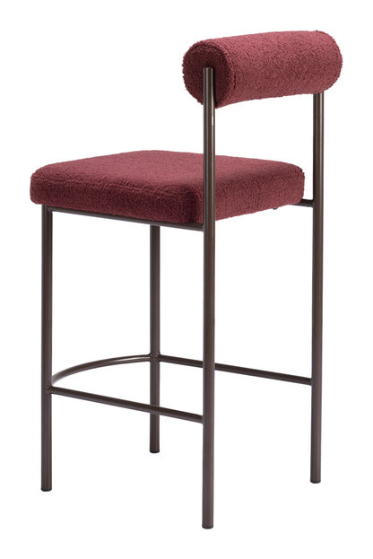 Livorno Counter Stool (Set of 2) Red & Bronze - Disselt Designs