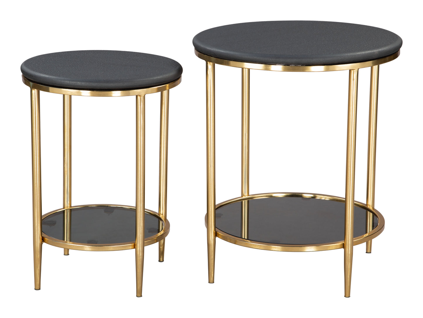 Koper Coffee Table Set (2-Piece) Black - Disselt Designs