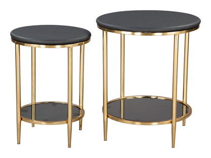 Koper Coffee Table Set (2-Piece) Black - Disselt Designs