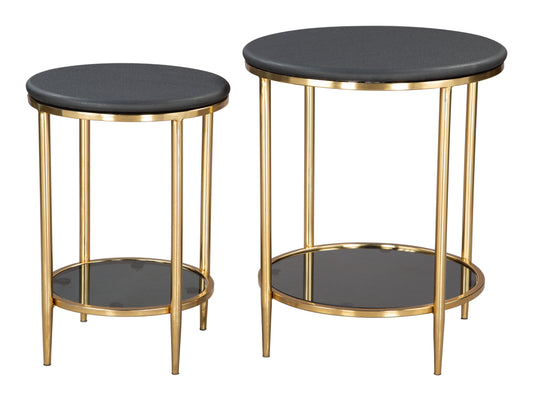 Koper Coffee Table Set (2-Piece) Black - Disselt Designs
