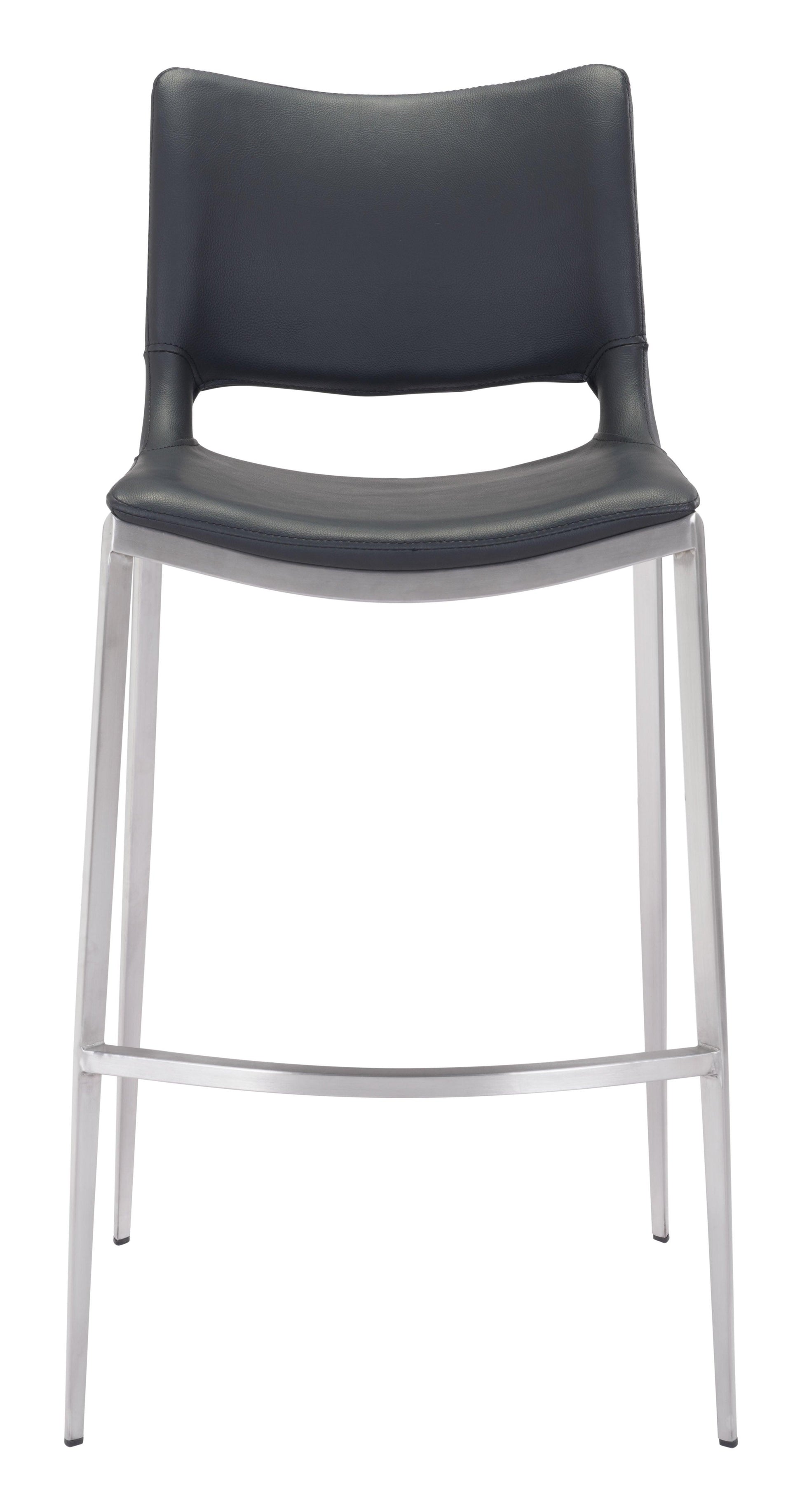Ace Barstool (Set of 2) Black & Silver - Disselt Designs