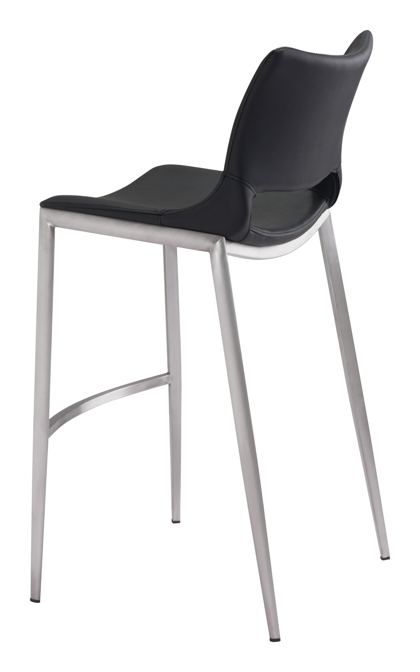 Ace Barstool (Set of 2) Black & Silver - Disselt Designs