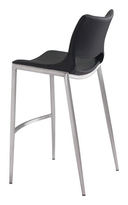 Ace Barstool (Set of 2) Black & Silver - Disselt Designs