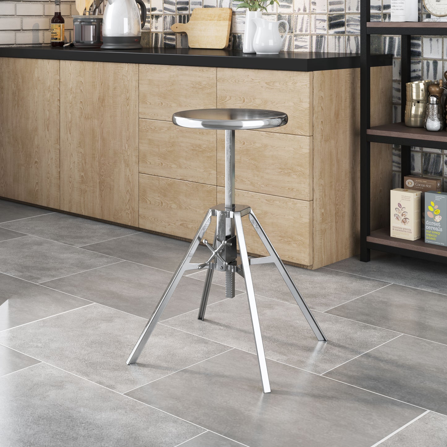 Mercy Counter Stool Silver - Disselt Designs