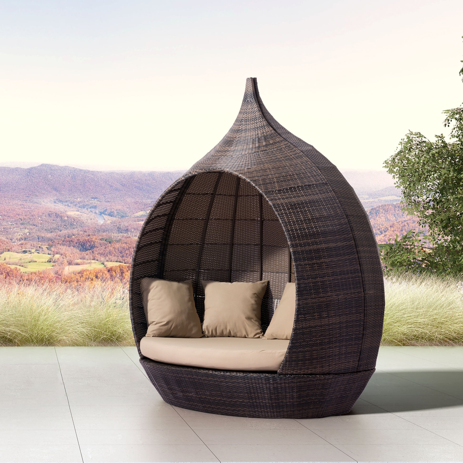 Martinique Beach Daybed Brown & Beige - Disselt Designs