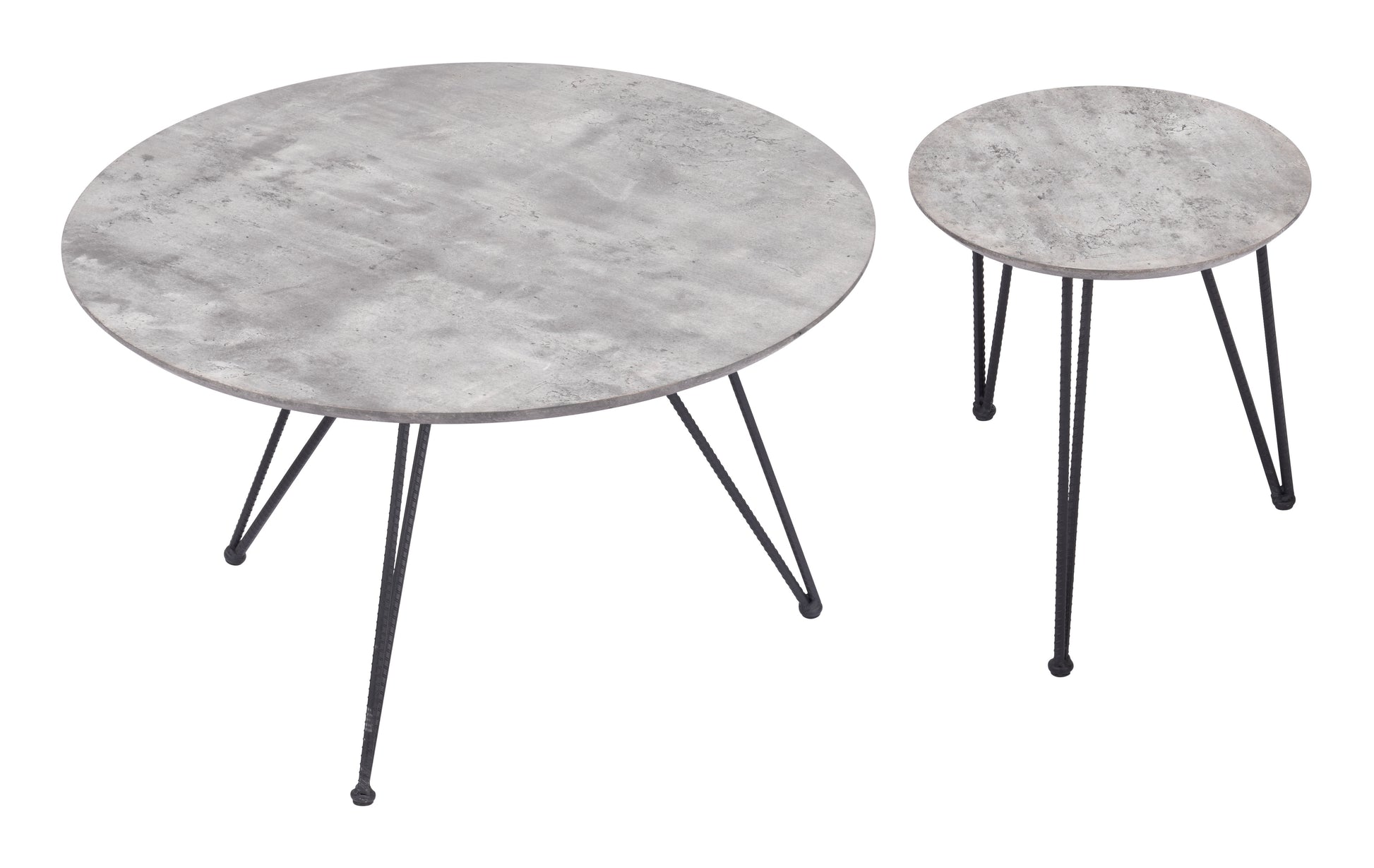 Kerris Coffee Table Set (2-Piece) Gray & Black - Disselt Designs