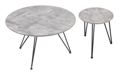 Kerris Coffee Table Set (2-Piece) Gray & Black - Disselt Designs