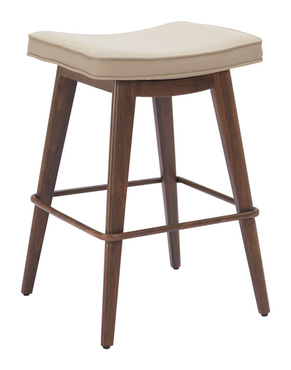 Divat Counter Stool (Set of 2) Beige & Walnut - Disselt Designs