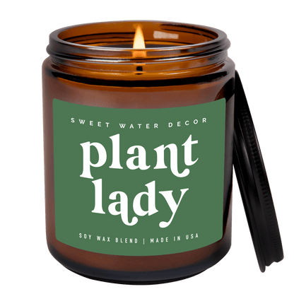 Plant Lady Soy Candle - Amber Jar - 9 oz (Wildflowers and Salt)
