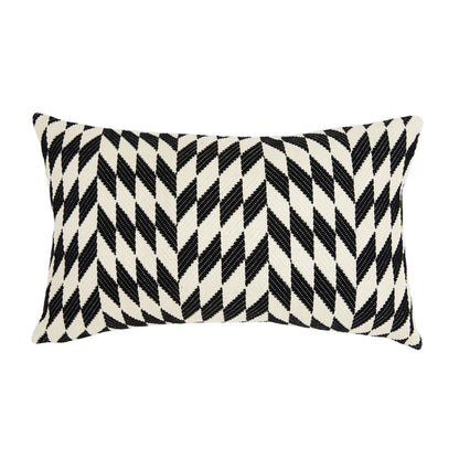 Made to order: Almolonga Diamond Pillow - Black &amp; Natural White -  12" x 20"