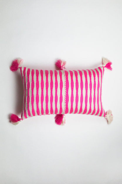 Antigua Pillow - Neon Pink and Yellow