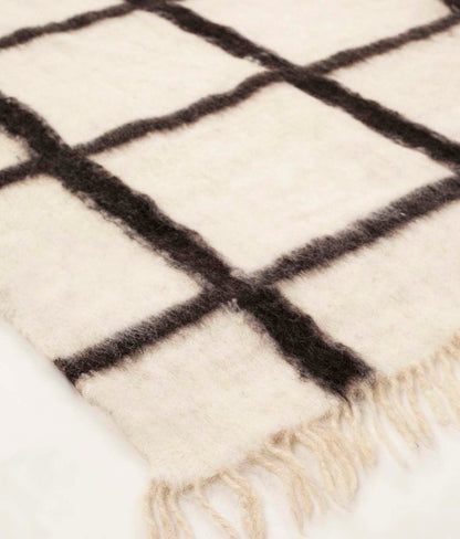 Backordered: Momos Grid Blanket- Natural White and Black