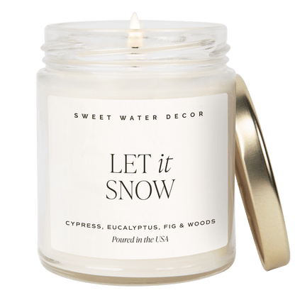 Let It Snow Soy Candle -  Clear 9 oz Jar