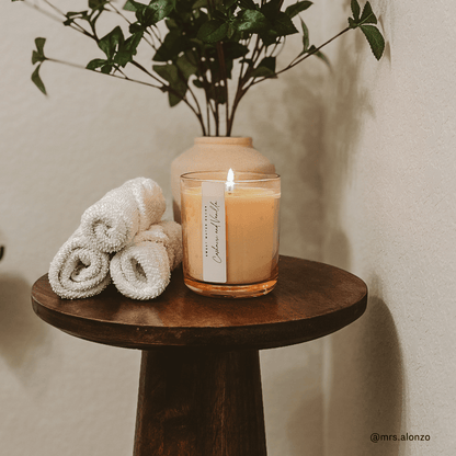 Cashmere and Vanilla Soy Candle - Tinted Glass Jar - 12 oz