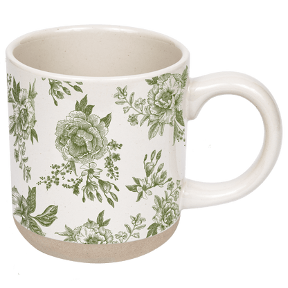 Green Delft 14 oz Stoneware Coffee Mug