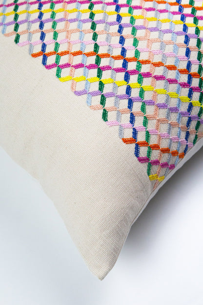Cotzal Paneled Square Pillow