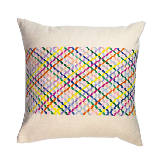Cotzal Paneled Square Pillow