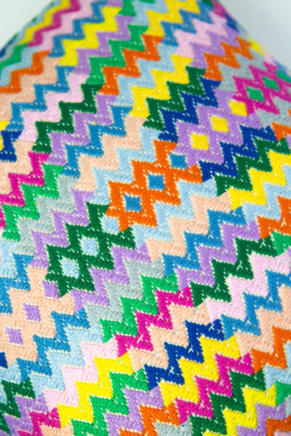 Cotzal Paneled Square Pillow