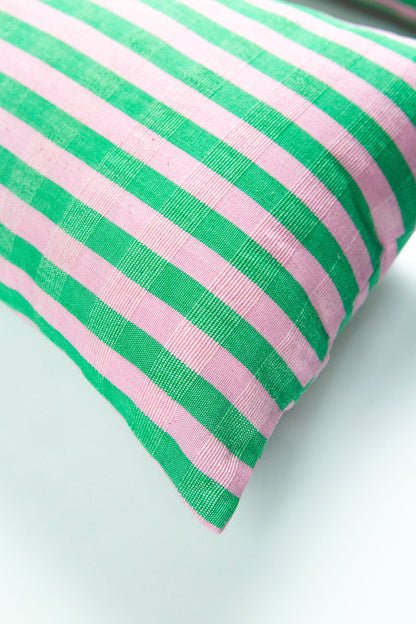 Flora Stripe Square Pillow