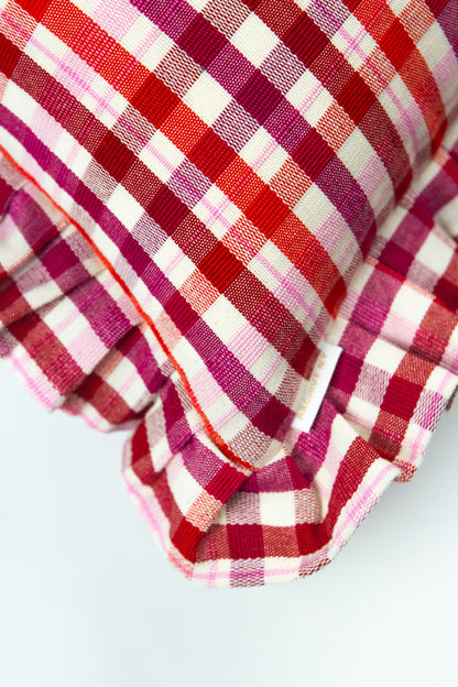 Noel Ruffle Plaid Pillow