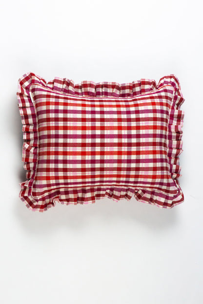 Noel Ruffle Plaid Pillow