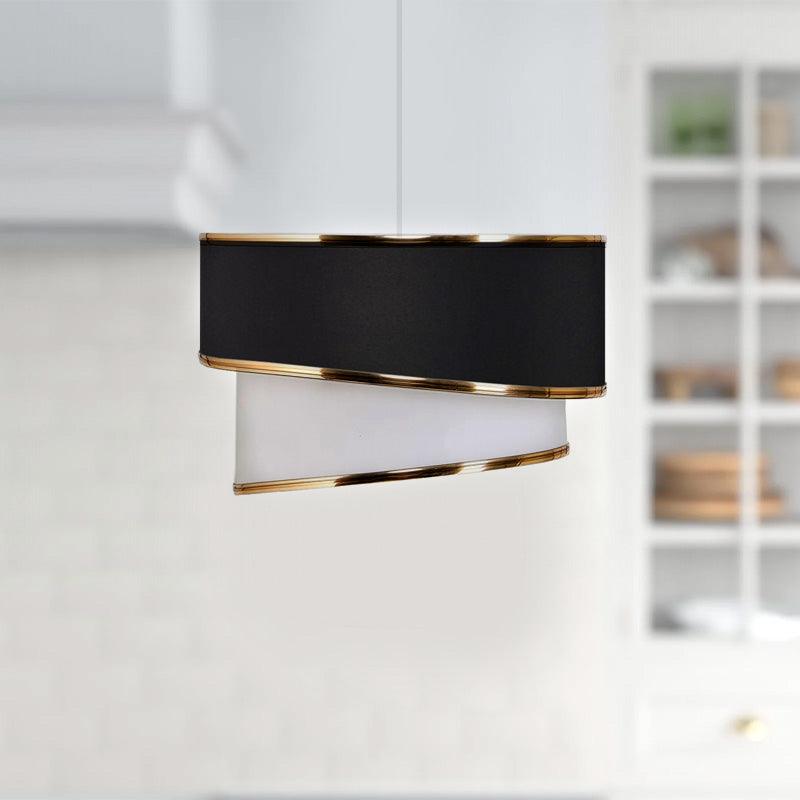 DOUBLE | White Black and Gold Ceiling Lamp - Disselt Designs