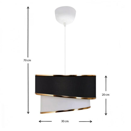 DOUBLE | White Black and Gold Ceiling Lamp - Disselt Designs