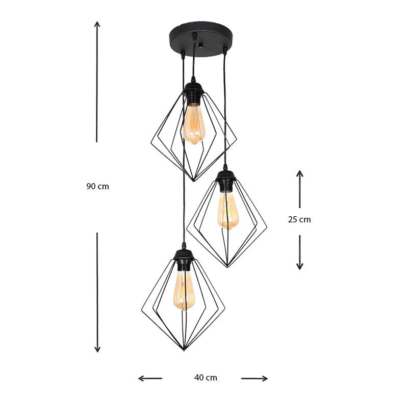 BOSFOR | Black Hanging Lamp - Disselt Designs