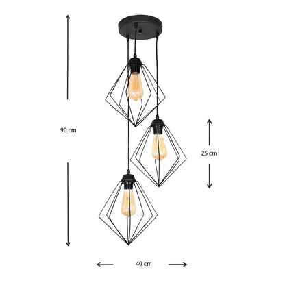 BOSFOR | Black Hanging Lamp - Disselt Designs