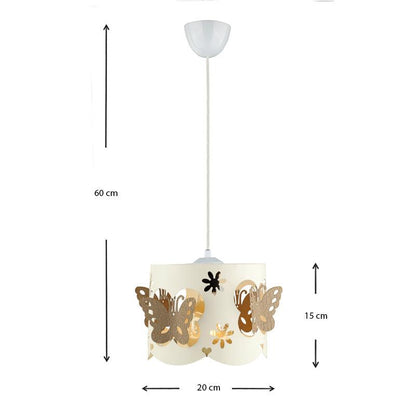 KIDS BUTTERFLY | White and Brown Ceiling Pendant - Disselt Designs