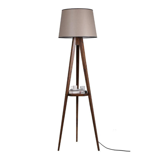 CARRA | Walnut Wood + Mocha Floor Lamp - Disselt Designs