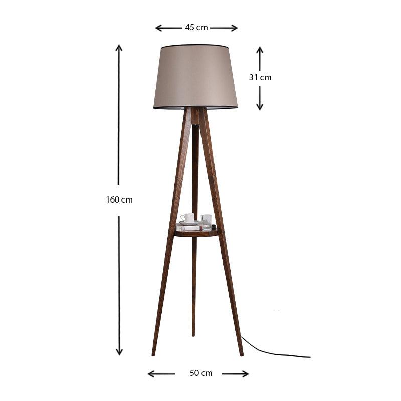 CARRA | Walnut Wood + Mocha Floor Lamp - Disselt Designs