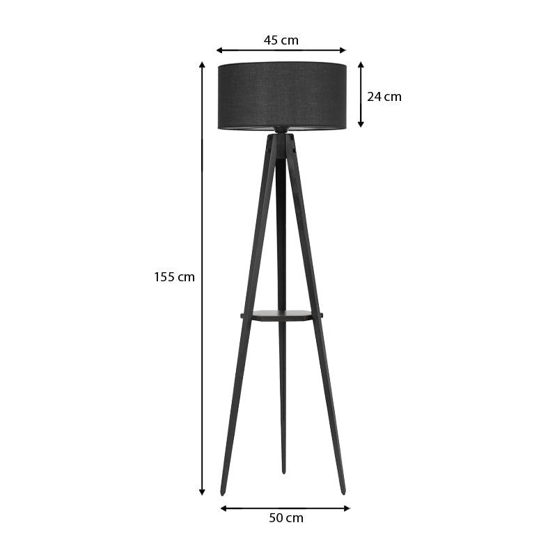 ANIKE Black | Black Mid-century Floor Lamp - Disselt Designs