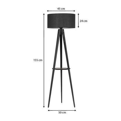 ANIKE Black | Black Mid-century Floor Lamp - Disselt Designs