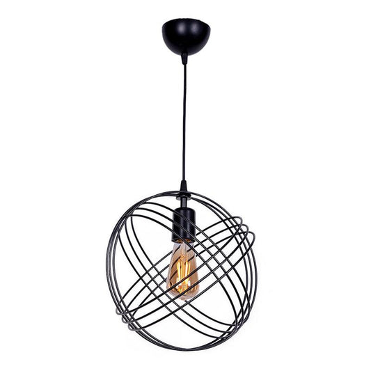 GLOBE Black | Black Metal Hanging Lamp - Disselt Designs