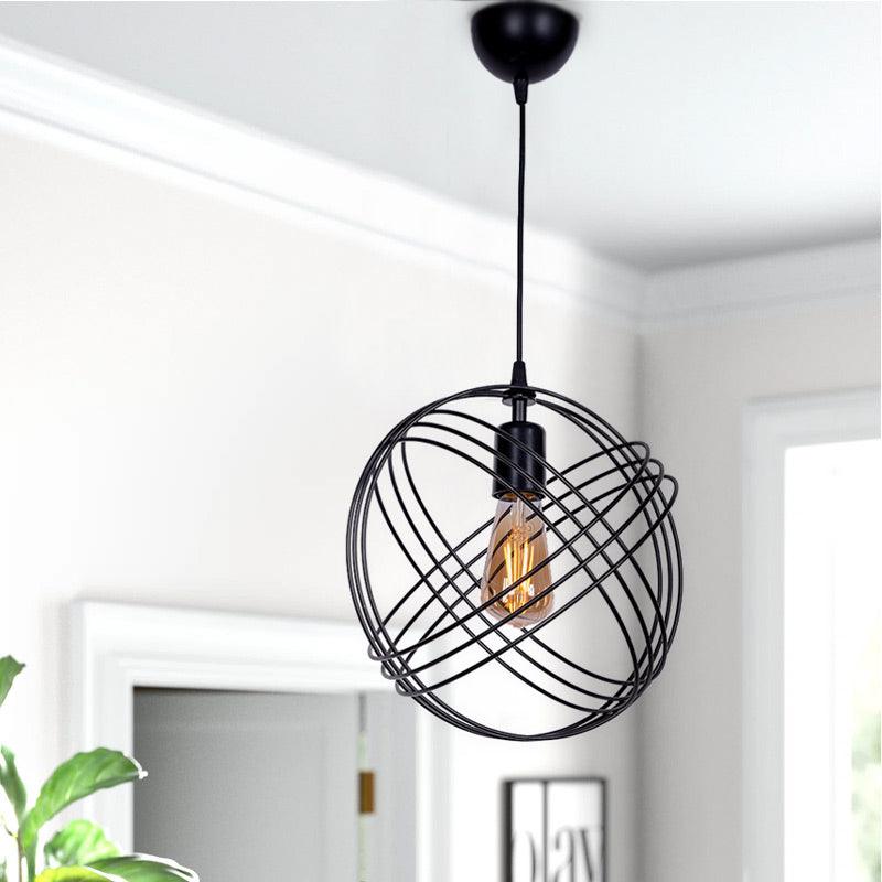 GLOBE Black | Black Metal Hanging Lamp - Disselt Designs