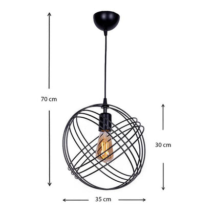 GLOBE Black | Black Metal Hanging Lamp - Disselt Designs