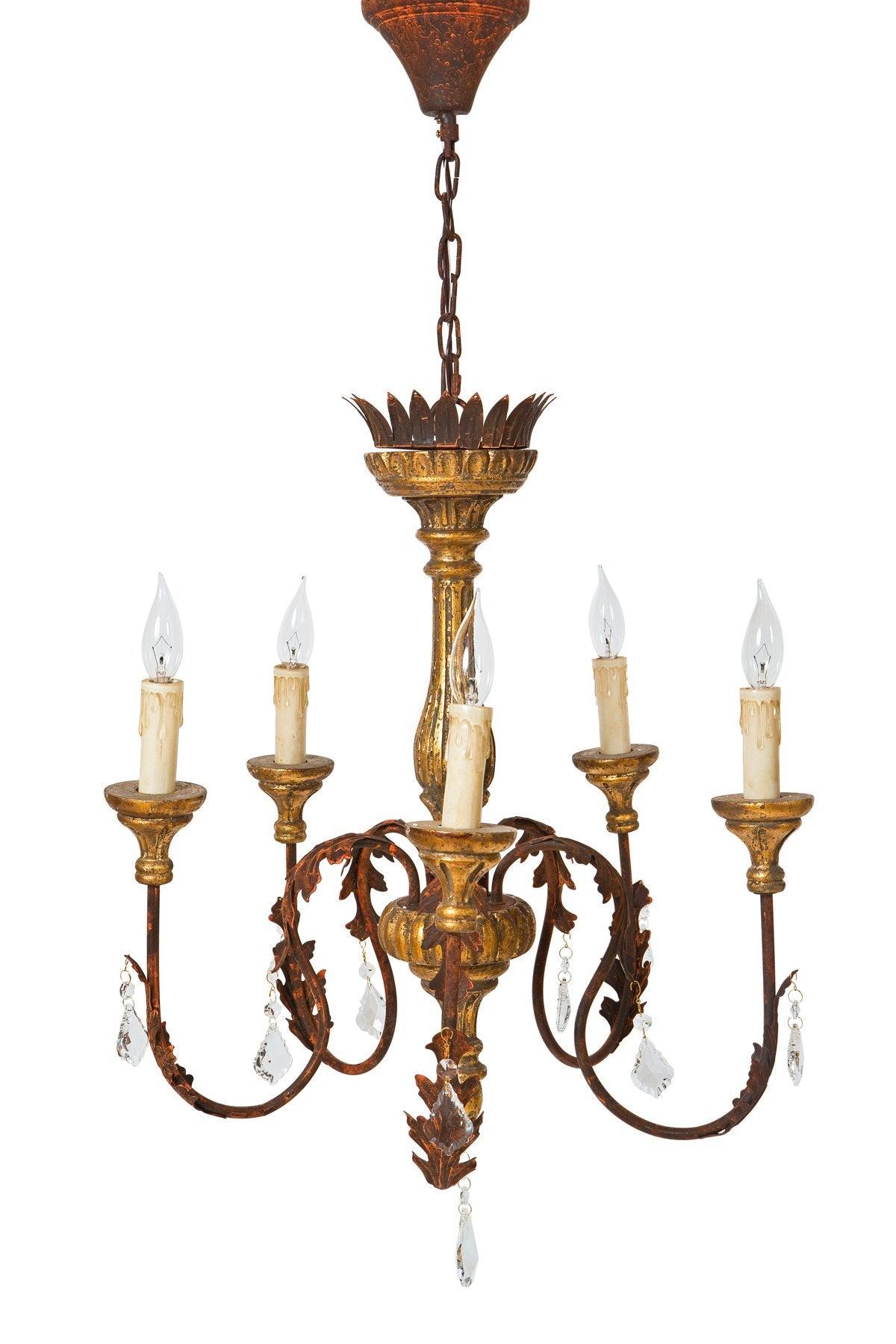 HEARST | 5-Light Glass Crystal Chandelier - Disselt Designs