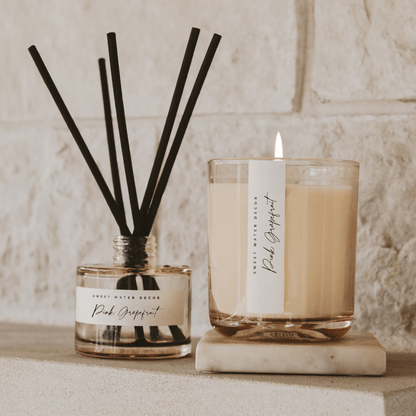 Pink Grapefruit Tinted Glass Jar Reed Diffuser