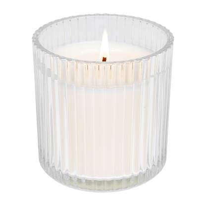 Hello Fall Fluted Soy Candle - Ribbed Glass Jar - 12 oz