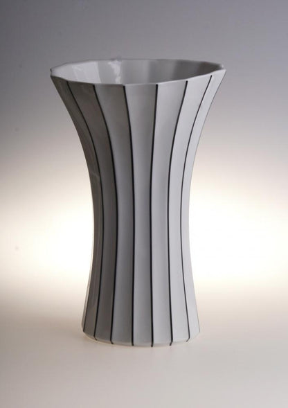 MILICA WHITE | Retro Style Porcelain Flower Vase 12” - Disselt Designs