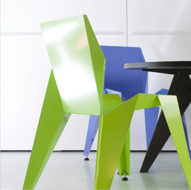 EDGE | Modern Green Aluminum Chair - Disselt Designs