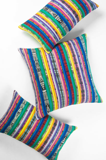Vintage Rainbow 90s Ikat Pillow - 20" x 20"