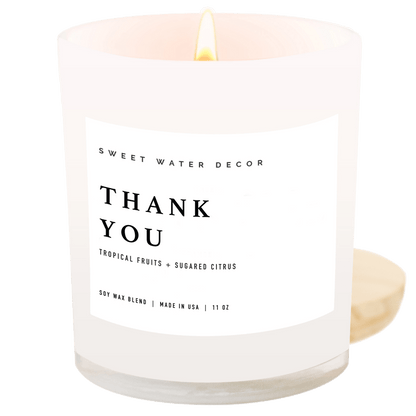 Thank You! Soy Candle - White Jar - 11 oz