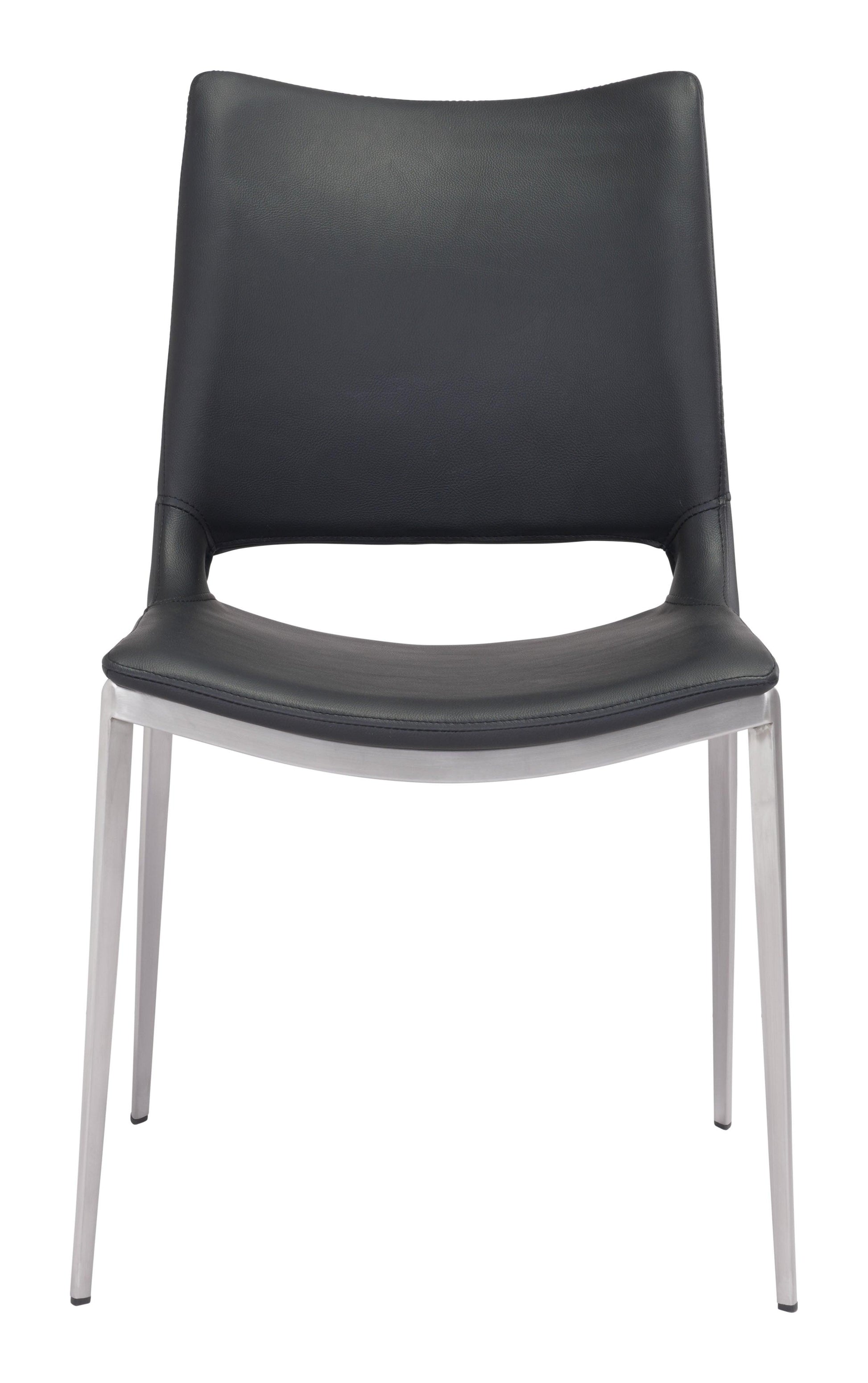 Ace Dining Chair (Set of 2) Black & Silver - Disselt Designs