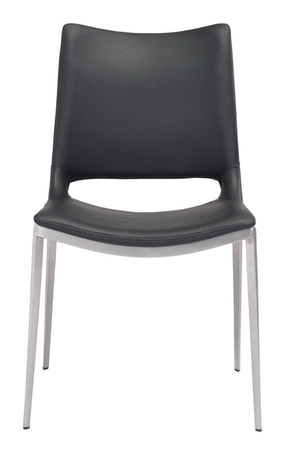 Ace Dining Chair (Set of 2) Black & Silver - Disselt Designs