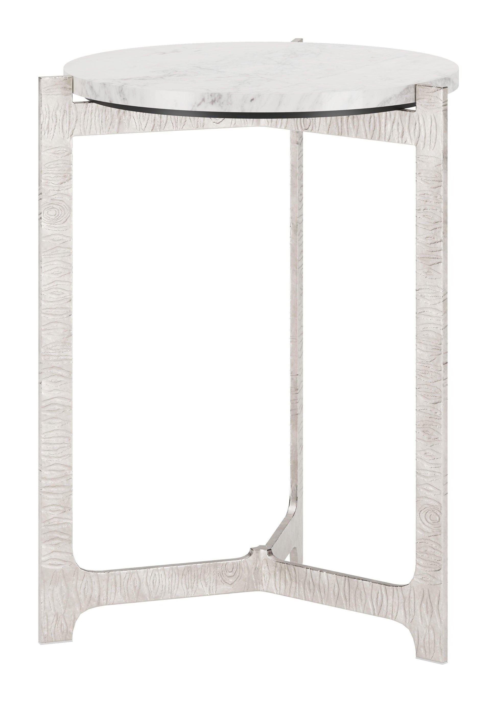 Barmas Side Table White & Silver - Disselt Designs