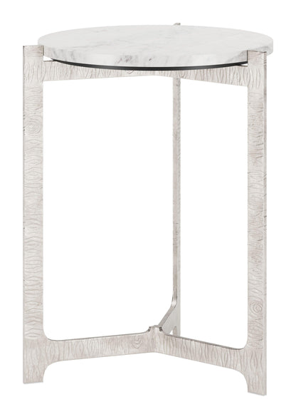 Barmas Side Table White & Silver - Disselt Designs